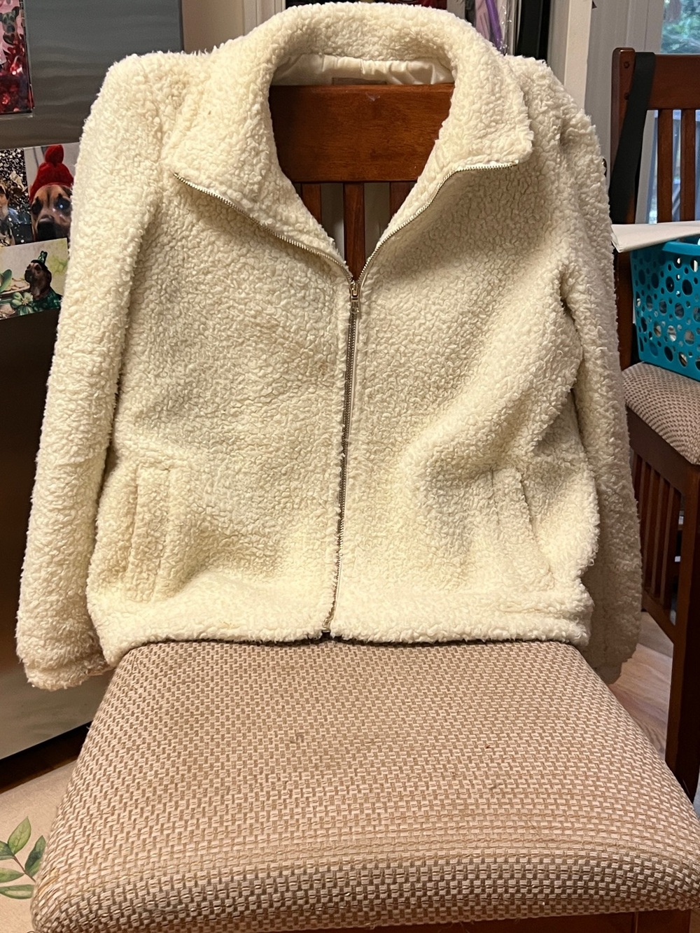 LOFT Cream Sherpa Teddy Jacket Women’s Medium